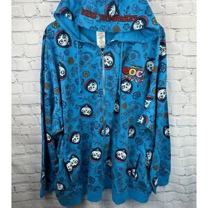 NWOT Disney Coco Hoodie Jacket Blue Miguel Embroidered Lettering Size 3XL